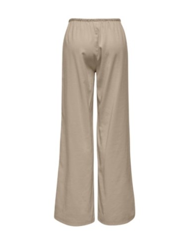 Only Pantalon femme beige lacets