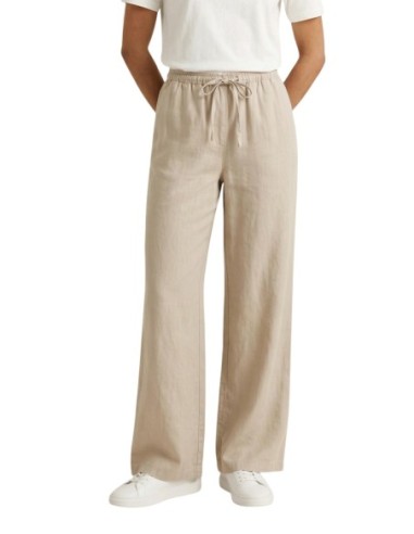 Only Pantalon femme beige lacets