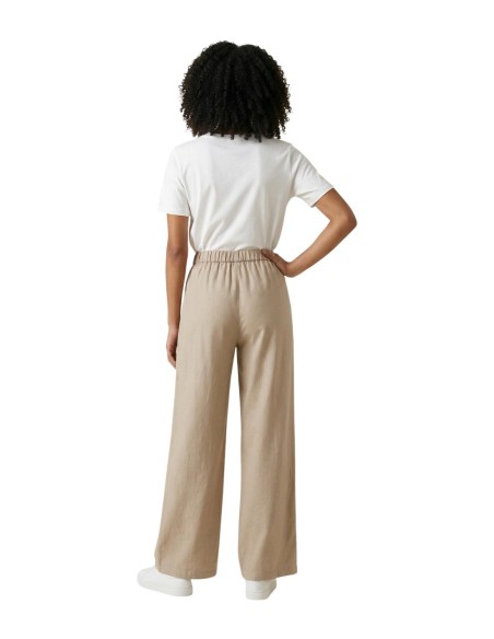 Only Pantalon femme beige lacets