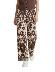 Only Pantalon femme floral beige