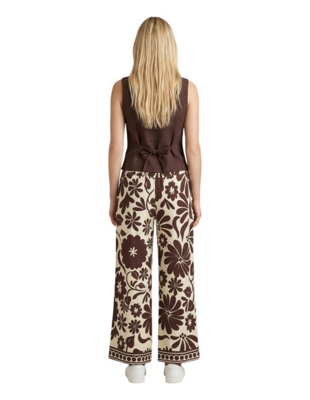 Only Pantalon femme floral beige