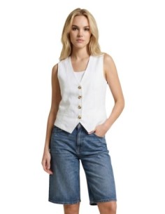 Only Gilet femme blanc