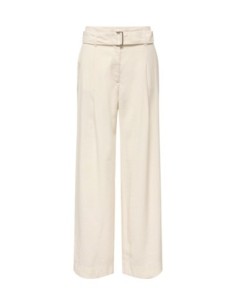 Only Pantalon femme beige ceinturé