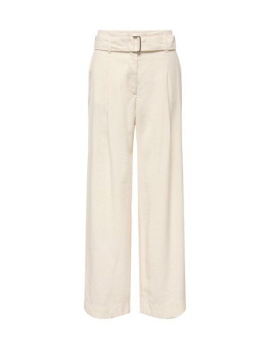 Only Pantalon femme beige ceinturé