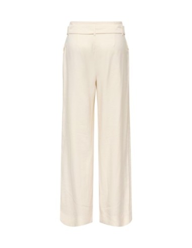 Only Pantalon femme beige ceinturé