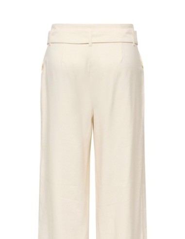 Only Pantalon femme beige ceinturé