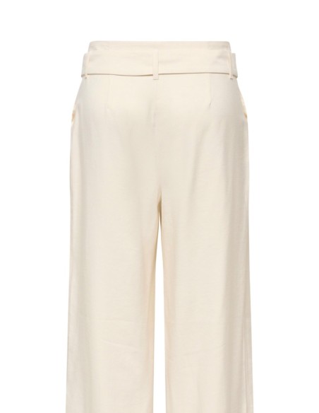 Only Pantalon femme beige ceinturé