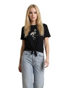 Only T-shirt femme noir paillettes