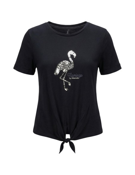 Only T-shirt femme noir paillettes