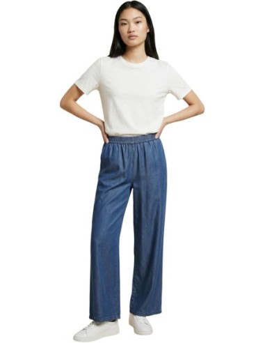 Only Pantalon femme lyocell bleu