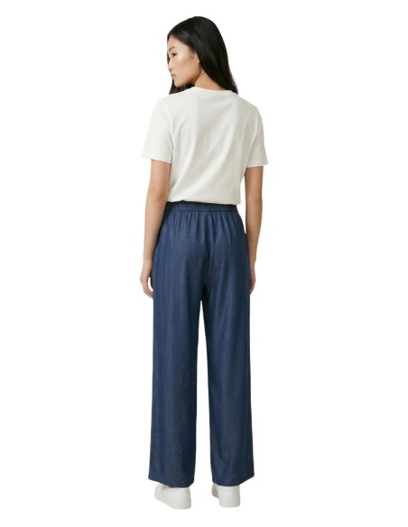 Only Pantalon femme lyocell bleu
