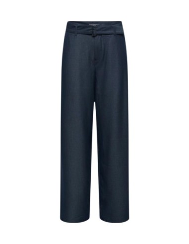Only Pantalon femme bleu ceinture