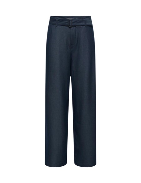 Only Pantalon femme bleu ceinture