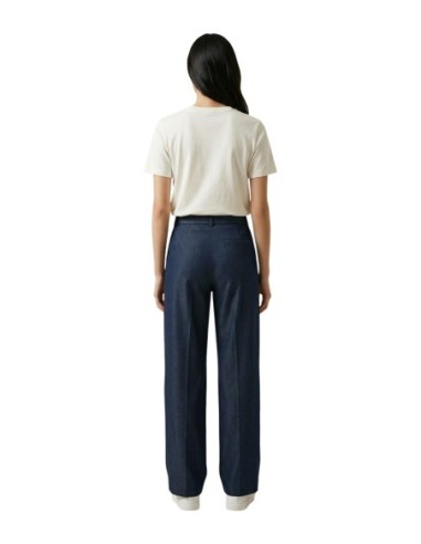 Only Pantalon femme bleu ceinture