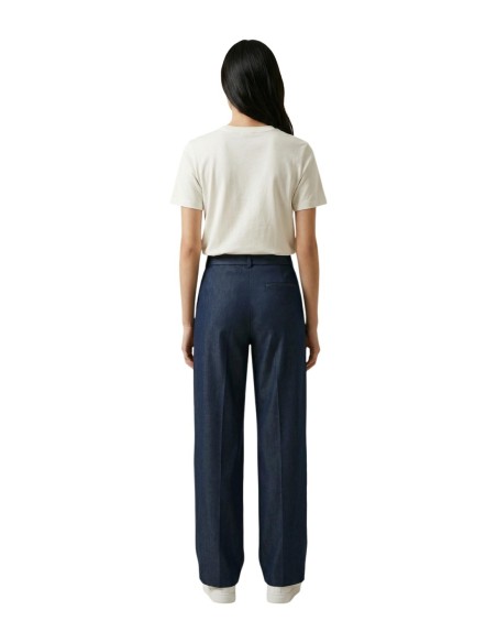 Only Pantalon femme bleu ceinture