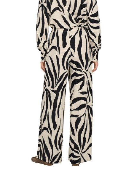 Only Pantalon femme noir imprimé