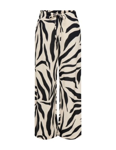 Only Pantalon femme noir imprimé