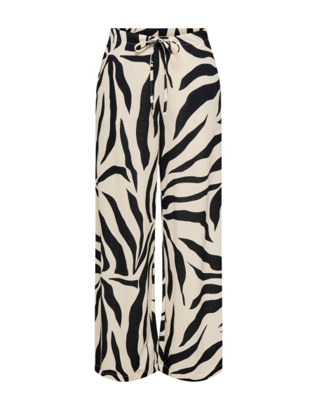 Only Pantalon femme noir imprimé