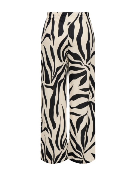 Only Pantalon femme noir imprimé