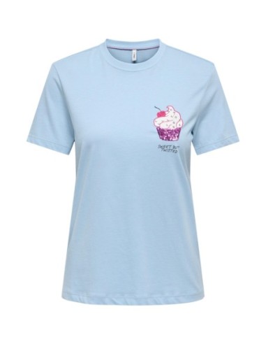 Only T-shirt femme bleu azur