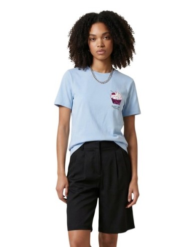 Only T-shirt femme bleu azur