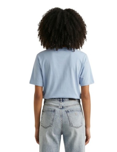 Only T-shirt femme bleu azur coton bio