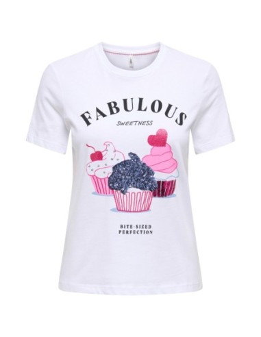 Only T-shirt femme beige coton bio