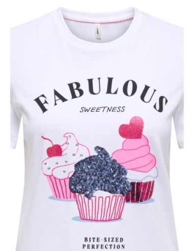Only T-shirt femme beige coton bio