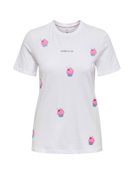 Only T-shirt femme blanc coton bio