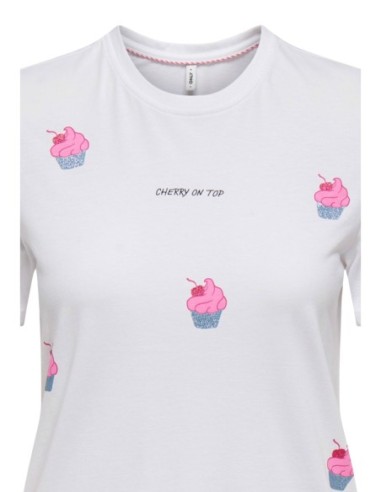 Only T-shirt femme blanc coton bio