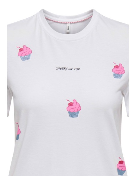 Only T-shirt femme blanc coton bio