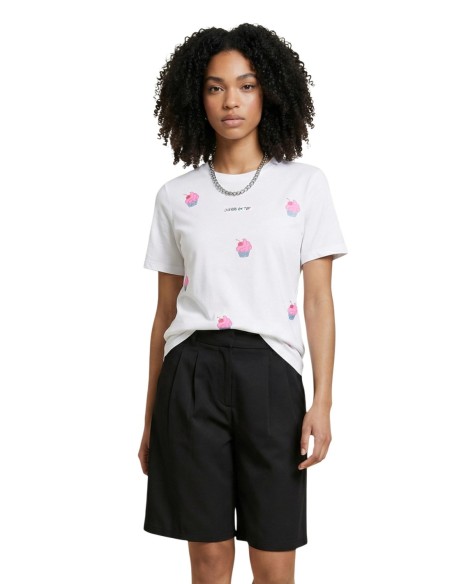 Only T-shirt femme blanc coton bio