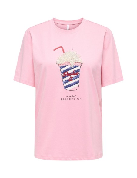 Only T-shirt femme rose