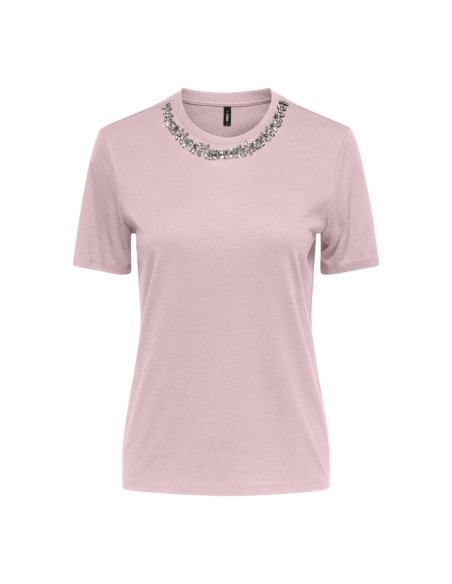 Only T-shirt femme rose modal