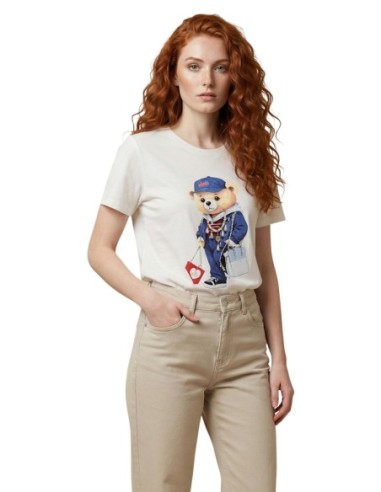 Only T-shirt femme beige coton bio