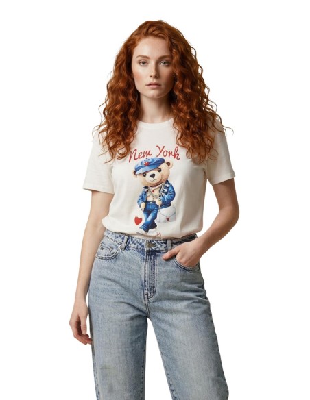 Only T-shirt femme blanc coton bio