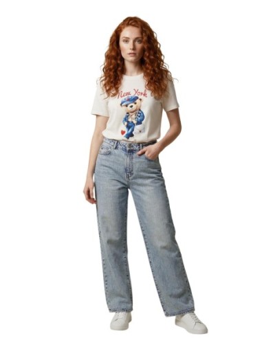 Only T-shirt femme blanc coton bio