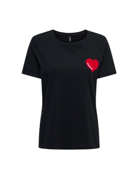 Only T-shirt femme noir coton