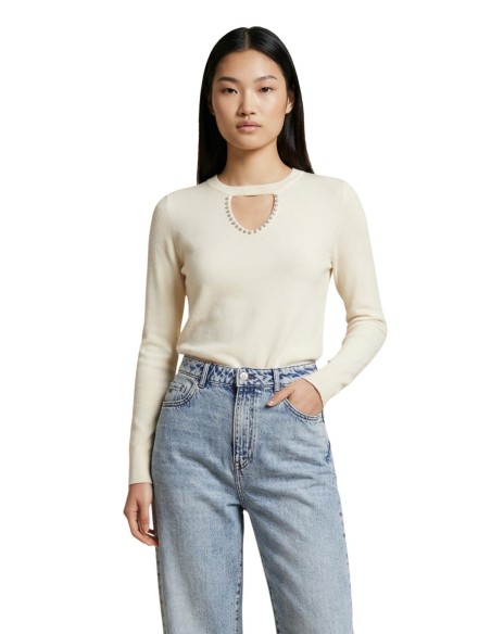 Only Pull femme beige viscose