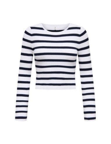 Only Pull femme blanc rayé