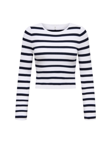 Only Pull femme blanc rayé