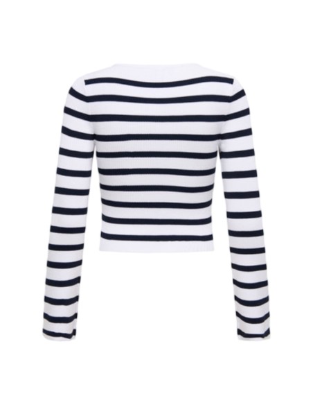 Only Pull femme blanc rayé