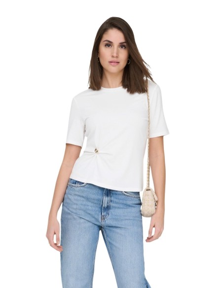 Only T-shirt femme beige fluide