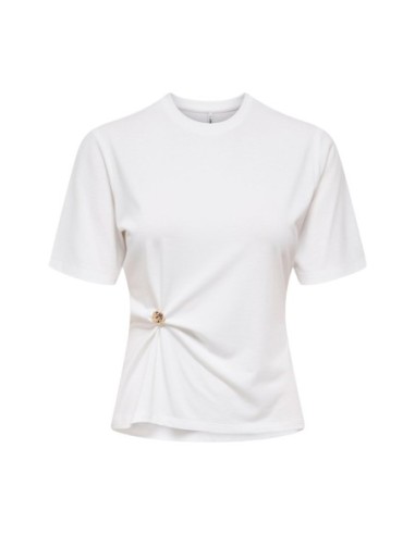Only T-shirt femme beige fluide