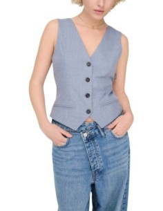 Only Gilet femme bleu azur