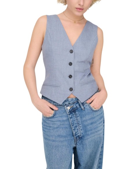Only Gilet femme bleu azur