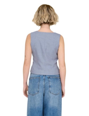 Only Gilet femme bleu azur