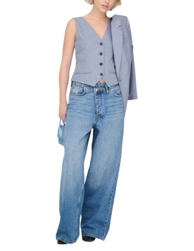Only Gilet femme bleu azur