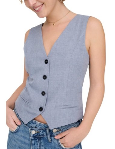 Only Gilet femme bleu azur