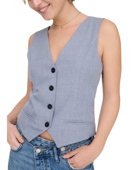 Only Gilet femme bleu azur